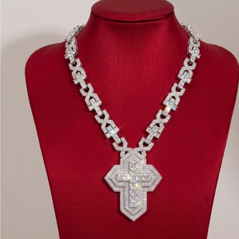 Silver Cross Necklace 20inch